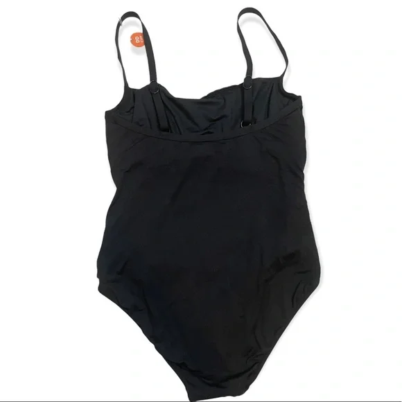 NWT! SEAFOLLY Black One Pice  Adjustable Straps Swimsuit SIZE 10 - Picture 6 of 10